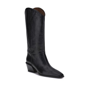 Paris Texas Black Calf Leather Bos Taurus Ankle Boots