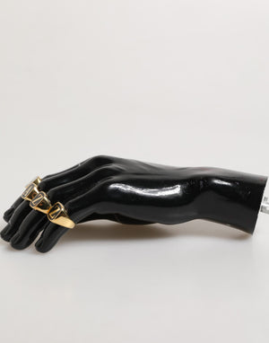 Dolce & Gabbana Gold Tone Brass JAZZ Letter Set 4 Pieces Adjustable Ring