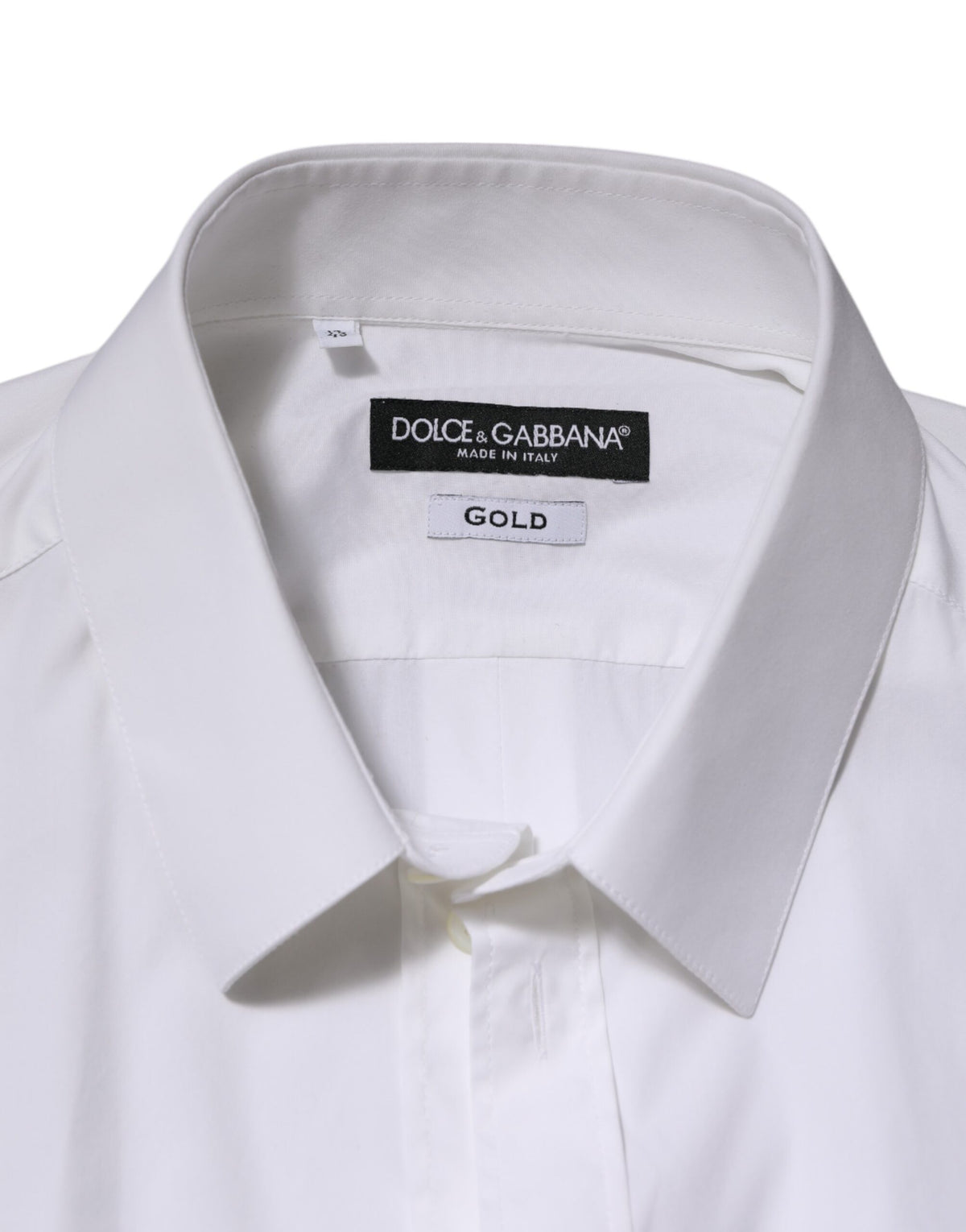 Dolce & Gabbana White Cotton GOLD Long Sleeves Formal Shirt