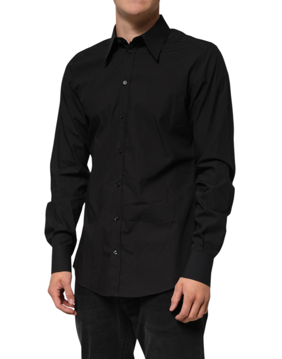 Dolce & Gabbana Black MARTINI Slim Fit Dress Formal Men Shirt