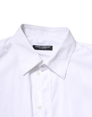 Dolce & Gabbana White Cotton STAFF Long Sleeves Forma Shirt