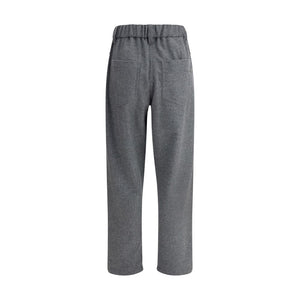 Brunello Cucinelli Gray Fleece Wool Casual Pants