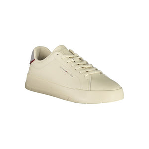 Tommy Hilfiger Beige Leather Men Sneaker