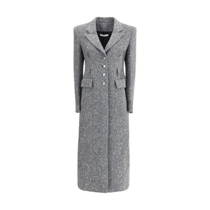 Alessandra Rich Gray Fleece Wool Coat