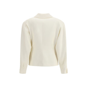 Alessandra Rich Cream Fleece Wool Blazer