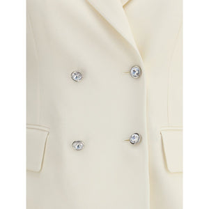Alessandra Rich Cream Fleece Wool Blazer
