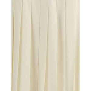 Alessandra Rich White Fleece Wool Midi Skirt