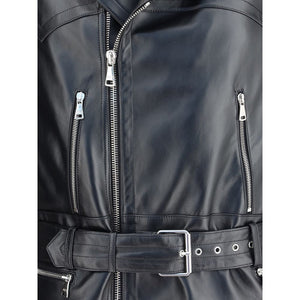 Alessandra Rich Black Leather Biker Jacket