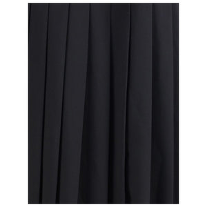 Alessandra Rich Black Fleece Wool Midi Skirt