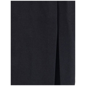 Alessandra Rich Black Fleece Wool Long Skirt