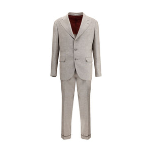 Brunello Cucinelli Beige Silk Two-Piece Suit