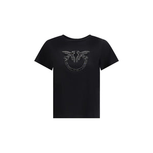 PINKO Black Cotton T-Shirt