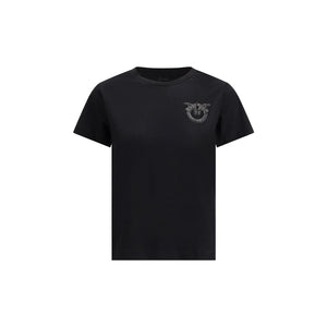 PINKO Black Cotton T-Shirt