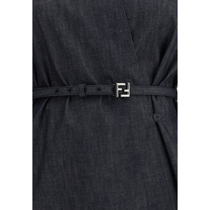 Fendi Blue Cotton Casual Dress