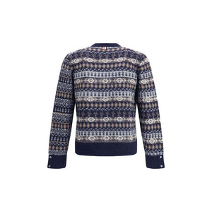 Thom Browne Blue Wool Cardigan