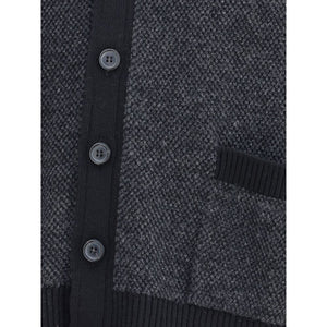 Thom Browne Black Fleece Wool Cardigan