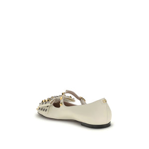 Valentino Garavani Cream Goatskin Ballet Flats