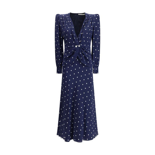 Alessandra Rich Blue Silk Cocktail Dress