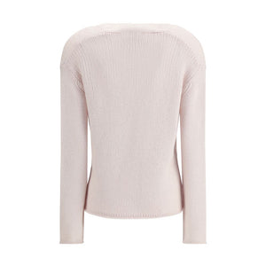 Forte_Forte White Wool Cashmere Sweater