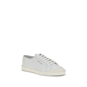 Saint Laurent White Calf Leather Bos Taurus Low Top Sneakers