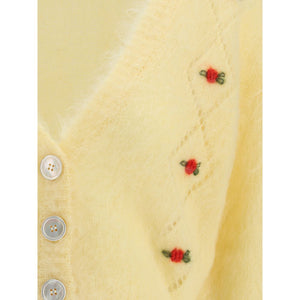 Alessandra Rich Yellow Mohair Cardigan