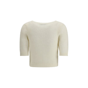 Alessandra Rich White Mohair Sweatshirt