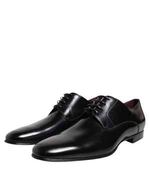 Dolce & Gabbana Men Dress Black Calfskin Leather Derby Shoes