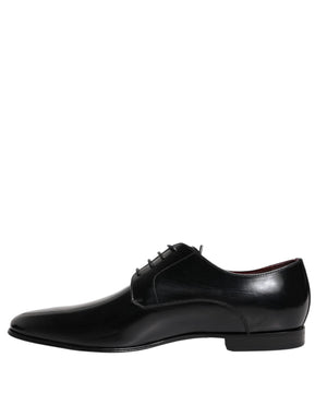 Dolce & Gabbana Men Dress Black Calfskin Leather Derby Shoes