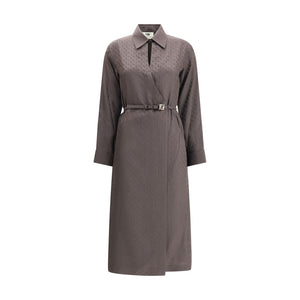 Fendi Brown Silk Casual Dress