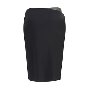 Versace Black Viscose Midi Skirt