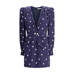 Alessandra Rich Blue Silk Casual Dress