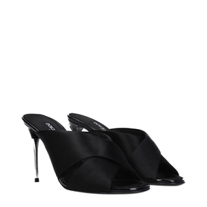 Dolce & Gabbana Black Satin Stiletto Heel Sandals