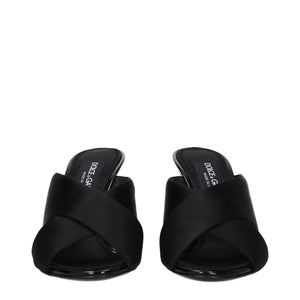 Dolce & Gabbana Black Satin Stiletto Heel Sandals