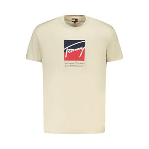 Tommy Hilfiger Beige Cotton Men T-Shirt