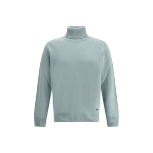 Brooksfield Green Fleece Wool Turtleneck