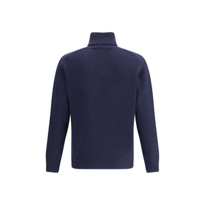 Brooksfield Blue Fleece Wool Turtleneck