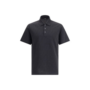 Fendi Black Cotton Polo Shirt