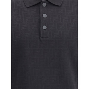 Fendi Black Cotton Polo Shirt
