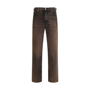 Haikure Brown Cotton Relaxed Fit Jeans
