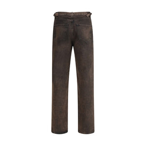 Haikure Brown Cotton Relaxed Fit Jeans