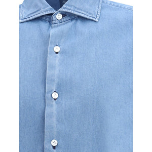 Finamore Blue Denim Shirt