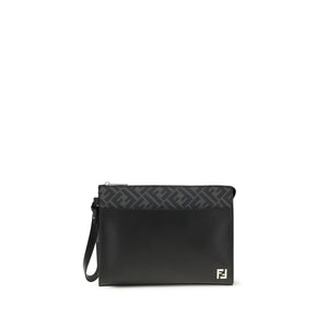 Fendi Black Leather Clutch Bag
