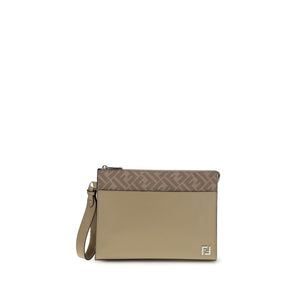 Fendi Beige Leather Clutch Bag