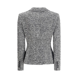Dolce & Gabbana Gray Fleece Wool Blazer
