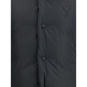Ami Paris Black Polyamide Full-Length Jacket