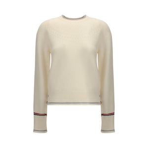 Thom Browne White Fleece Wool Sweatshirt