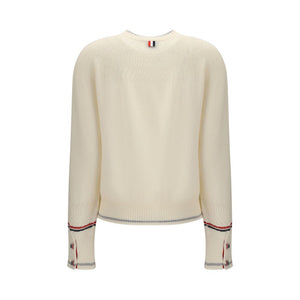 Thom Browne White Fleece Wool Sweatshirt