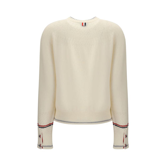 Thom Browne White Fleece Wool Sweatshirt