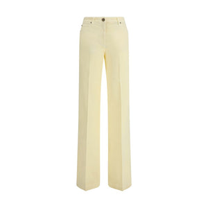 Etro Yellow Cotton Straight-Leg Jeans