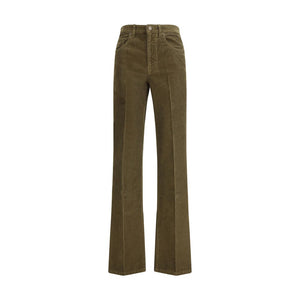 Saint Laurent Green Cotton Casual Pants